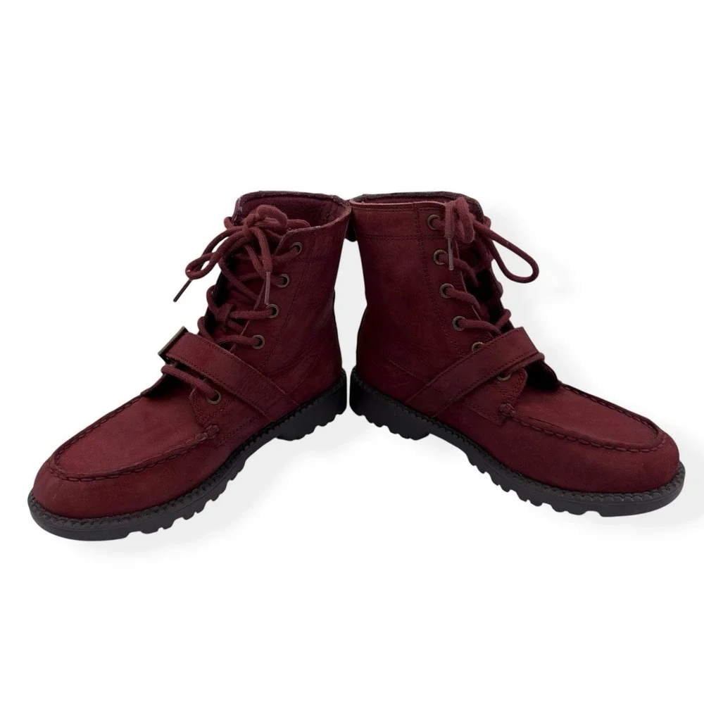 NEW POLO RALPH LAUREN BOYS RANGER HI‎ II POLO BEAR SUEDE BURGUNDY BOOTS SIZE 4